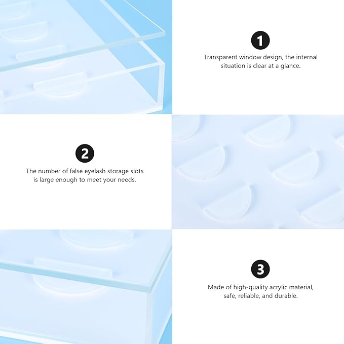 TOYANDONA Eyelash Storage Box Flip Lid Monolayer False Eyelash Organizer Case Makeup Accessories Holder