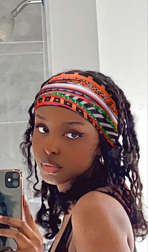 Huachi Wide Headbands for Women Boho Workout Head Bands for Women’s Hair African Knotted Non Slip Headwrap Turban Sport Yoga Girls Bandeau Hair Accessories (Pack of 4)