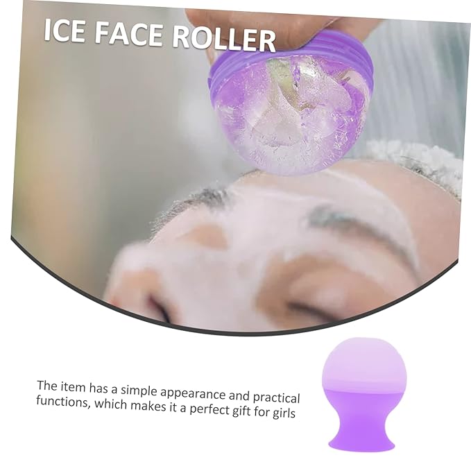 NOLITOY Ice Facial Roller Reusable Silicone Skin Mold for Puffiness Relief and Skin Repair for Face Care and Easy to Use Purple