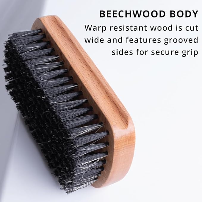 Beard Brush Pack with Mix Bristles by Royal Shave, Soft Bristle Beard Brush for Men (2 PACK)