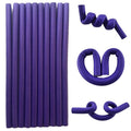 10 Pieces Flexible Curling Rods Twist Foam Hair Rollers Soft No Heat Curlers for Long & Short Women's Hair (0.31 x 9.4 Purple, Hot Curly Style)