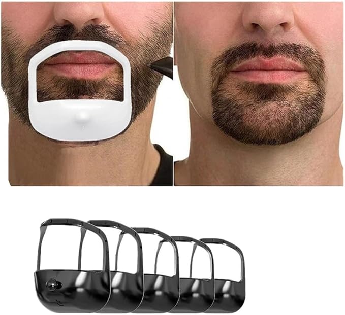 5Pcs Different Shape for Beard,Men's Beard Styling Tools Set,Casual Men's Beauty Care,Men's Beard Trimmer(White)