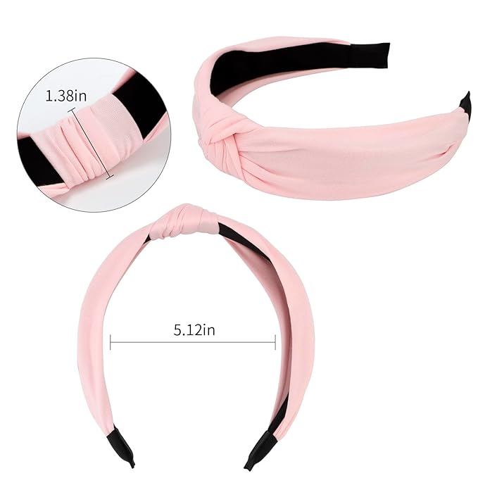 VELSCRUN Hairband, 12 Pack Colorful Headbands for Women Non Slip Wide Girls Head Bands Cute Boho Natural Knotted Headbands Hair Accessories Womens Fashion