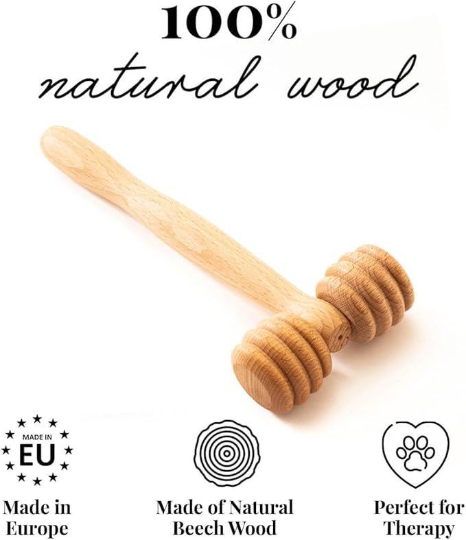 tuuli Wooden Pet Massager Massager Roller for Dogs, Cats, Horses, Massage Brush, Short or Long Hair