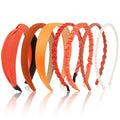 AHONEY 7 Pack Orange Headbands for Women Girls Headbands Non Slip Hairbands Fashion Hair Accessories Multi-style Headband Pack Diademas Para Muje