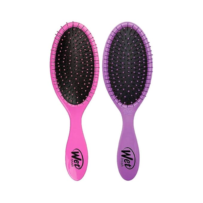 Wet Brush Detangling Brush,Original Detangler (Pink&Purple,),Wet&Dry Tangle-Free Hair-Brush for Women-&Men,No Tangle,Soft and Flexible Bristles for Straight,Curly and Thick Hair,2 Count (Pack of 12)
