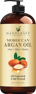 Handcraft Blends Moroccan Argan Oil - 16 Fl Oz - 100% Pure and Natural - Premium Grade Carrier Oil for Skin and Hair - Hair and Body - Massage - Cold-Pressed