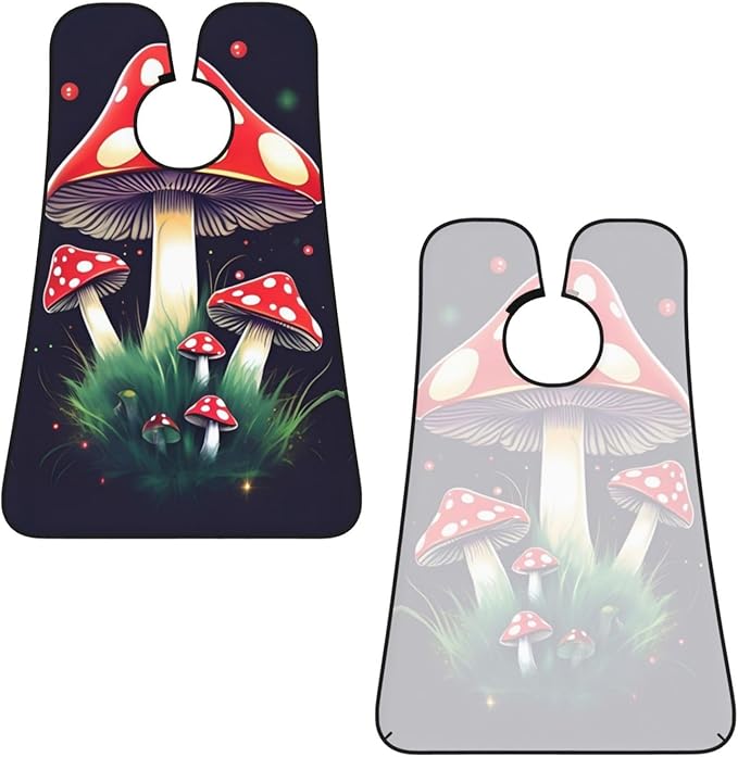 Magic Mushrooms Print Beard Bib Shaving Apron, Beard Hair Trimming Cape Gift For Dad
