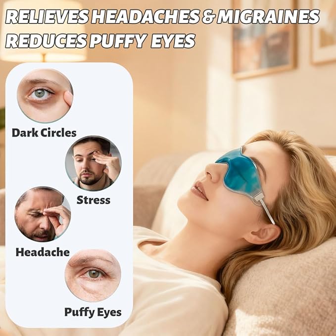 4 Pcs Ice Eye Packs, Cooling Eye Masks, Eyes Cold Compress for Hot Cold Therapy, Puffy Eyes, Dark Circles, Headaches, Migraines, Stress Relief (2 Blue+2 Green)