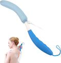 Back Scrubber for Shower，Mesh Sponge Body Shower Brush with Long Handle for Use in Shower Back Scrubber,Back Scrub for Exfoliating Body Scrubber or Shower Brush (Blue and Blue)