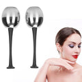 Facial Ice Globes for Face and Eyes, Stainless Steel Ice Roller Facial Massage Tool for Puffiness Dark Circles, Cooling Face Roller Skin Care Beauty Tools (Black Handle)