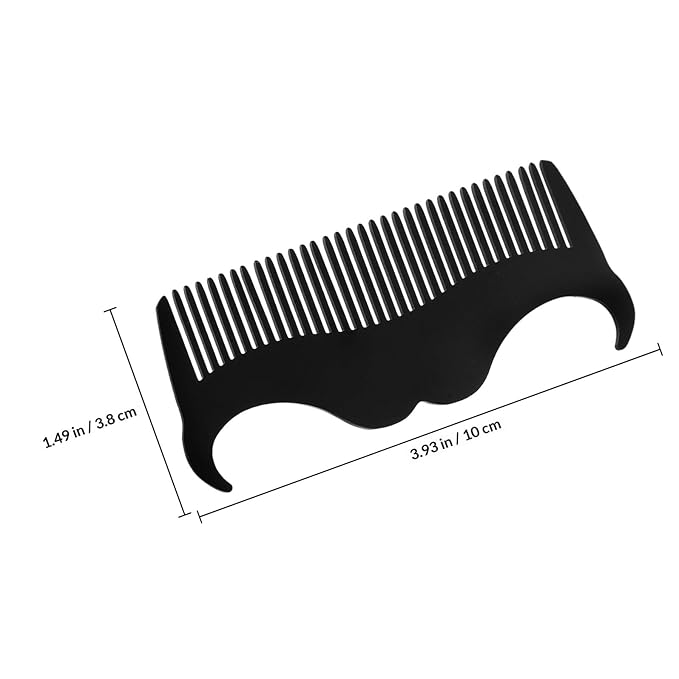 Stainless Steel Beard Stencil Comb and Mustache Shaper Set with Black Opp Pocket, Men's Beard Trim Guide and Styling Tool for Precise Grooming and Travel