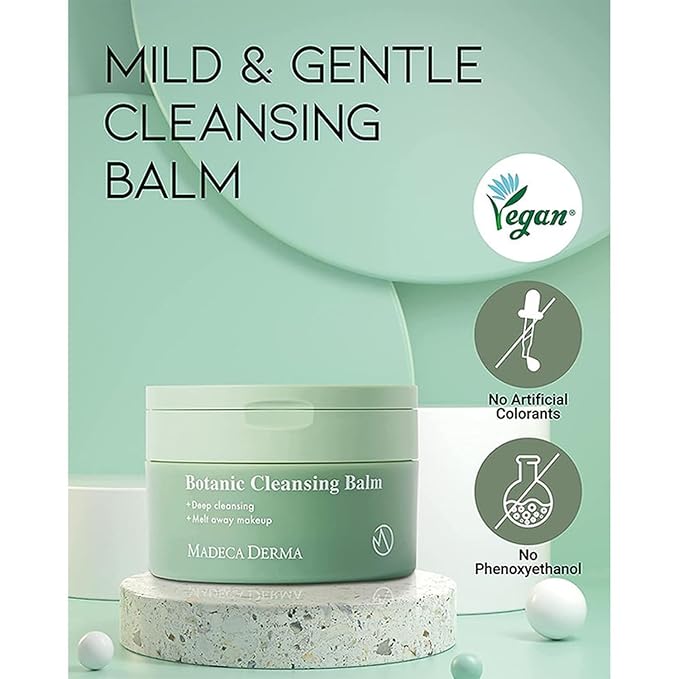 Madeca DERMA Botanic Cleansing Balm – Deep Cleansing & Makeup Removal with Centella Asiatica & Jojoba Oil, Korean Skincare, Balm-to-Oil Formula for Pore Purifying & Moisturizing (4.1 fl oz)