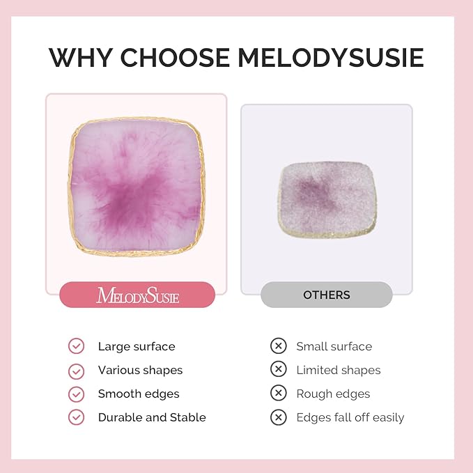 MelodySusie 1PC Square Shape Resin Nail Art Palette, Professional Color Mixing Board for Gel Polish, Acrylics, Pigment Blending, Salon and DIY Makeup Artist Tool, Purple