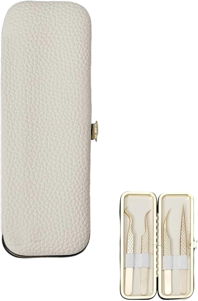 Lash Organizer Compact White Eyelash Storage Case Tweezer Holder Tool Case for Tweezers Slender Small Tools and Beauty Accessories Storage