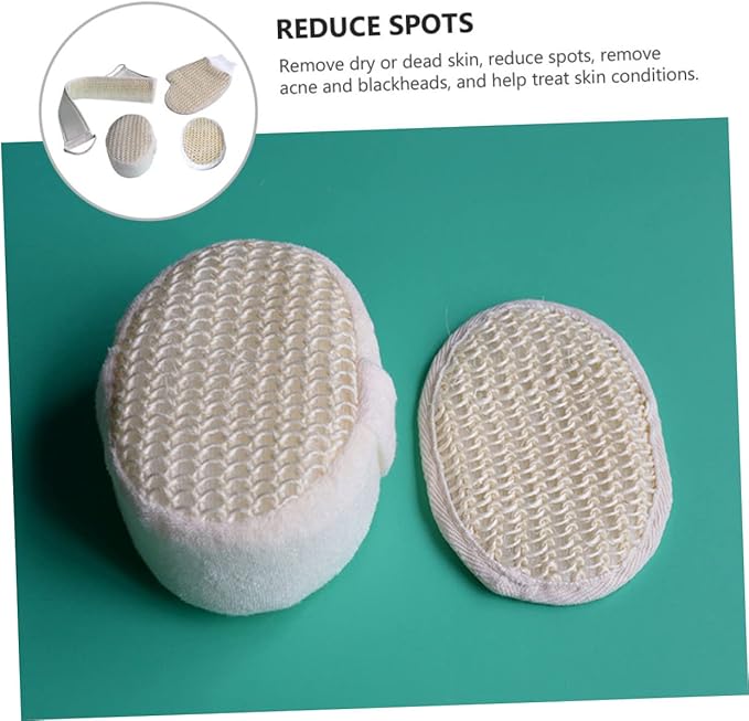 4-Piece Bathing Scrubbing Set Comfortable Back Scrubber Strap and Glove for Shower for Adults Easy to Use Bath Supply