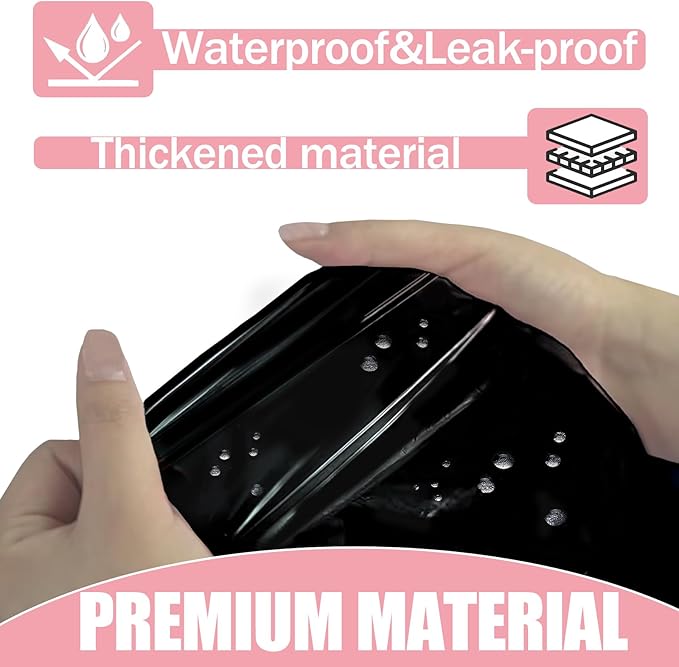 Sanitary Napkin Disposal Bags 110pcs, Big Size(7.1x4.7in) Women Tampon Disposal Bags Sealed Opaque Feminine Hygiene Disposal Bags for Privacy, Black