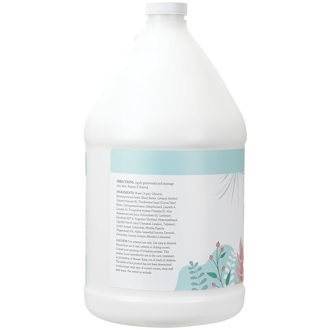 Ginger Lily Farms Botanicals Soothing Butter Lotion for Dry Skin, 100% Vegan & Cruelty-Free, Cucumber Mint Bliss Scent, 1 Gallon (Pack of 4)