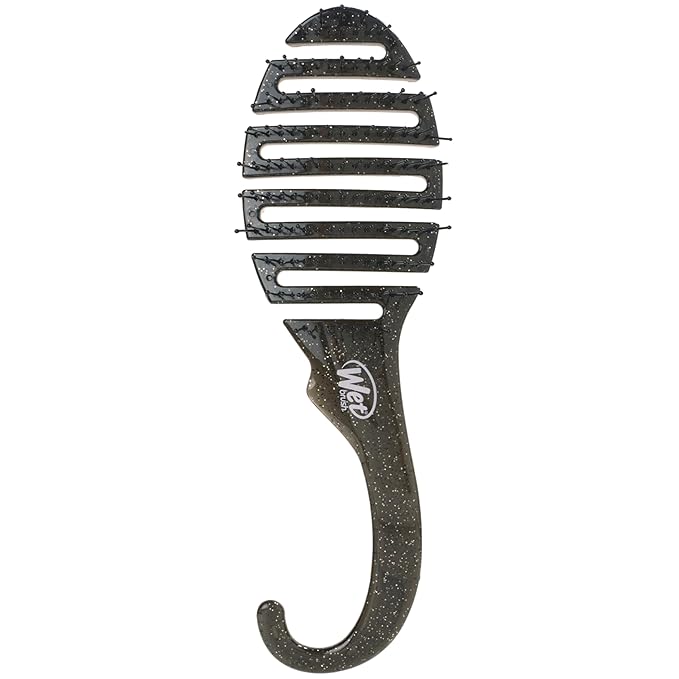 Wet Brush Shower Hair Brush Detangler - Exclusive Ultra-soft IntelliFlex Bristles - Minimizes Pain And Protects Against Split Ends and Breakage - Comb For Women, Men, Wet & Dry Hair - Black Glitter
