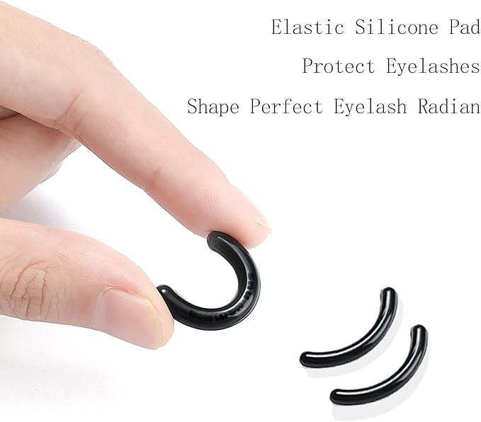30pcs Eyelash Curler Refill Pads & 5pcs Eyelash Comb, Black Curler Refills, Silicone Rubber Universal Eye Lash Curler Replacement