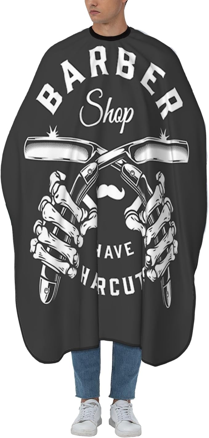 Adult Barber Cape, Professional Salon Haircut Capes, Haircut Kit Hairdressing Apron for Home Salon Barbershop