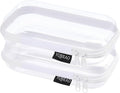 Set of 2 - Hard Sided Clear Zipper Case for Storage - Professional-Grade Plastic Hard Shell Zippered Organizers, Cosmetic Bag, Snack Bins