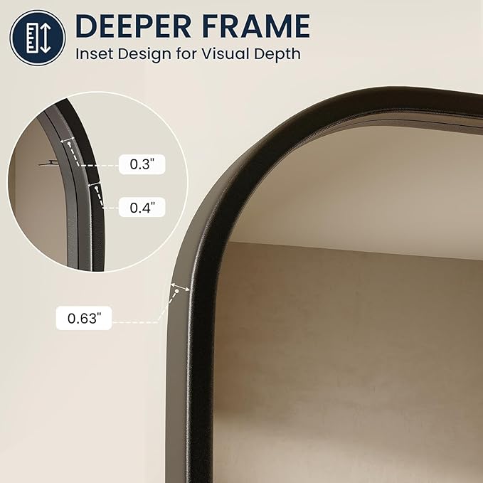 2-Pack 24x30 Inch Matte Black Bathroom Vanity Mirrors | Flush Mount Deep Set Metal Wall Mirror for Over Sink | HD Shatterproof Glass, Rustproof