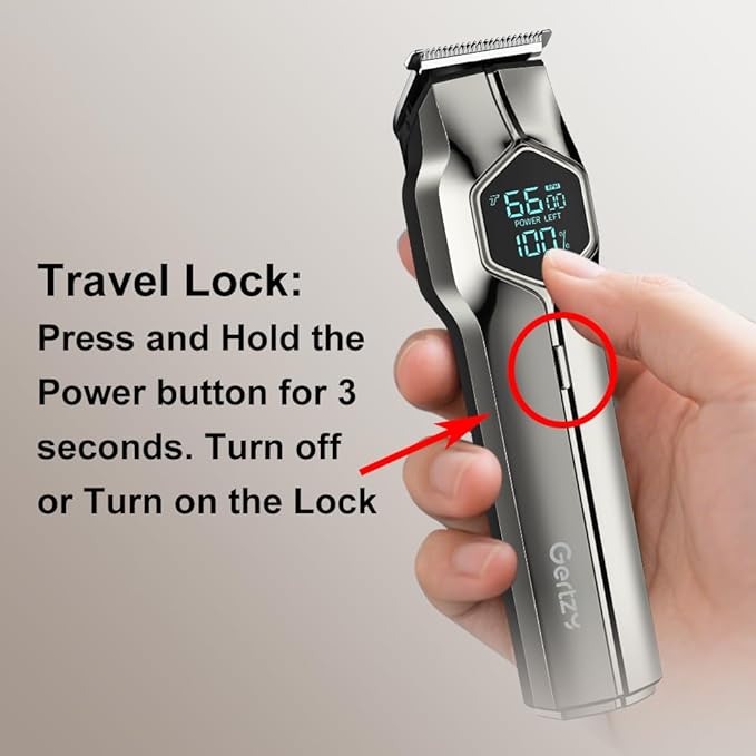GERTZY 5-in-1 Electric Beard Trimmer Magnetic Replacement Heads, Professional Cordless Hair Clippers for Men Rechargeable, IPX7 Waterproof Grooming Kit for Mustache, Body, Nose, Gifts for Men (Silver)