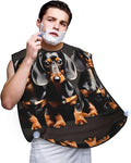 Three Dachshunds Print Beard Bib Shaving Apron, Beard Hair Trimming Cape Gift For Dad