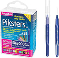 Piksters Interdental Brushes, 40 pk, Size 000, Interdental Tooth Brush for Extremely Tight and Fine Teeth Gaps, Gum Soft Bristles for Plaque Removal, Safe for Braces