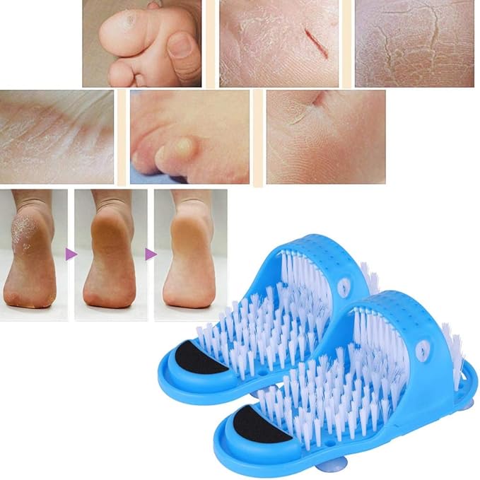 LUITON 2 Pack Foot Scrubber Massager Scrub Feet Cleaner Washer Brush for Shower Spa Massage Floor Slipper for Exfoliating Cleaning Foot