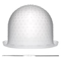 Punched Silicone Highlight Hair Cap with Needle, Professional Reusable Highlighting Poked Hole Cap for Color Hair Salon Hairdressing Dyeing Staining Tools for Women and Men (White)