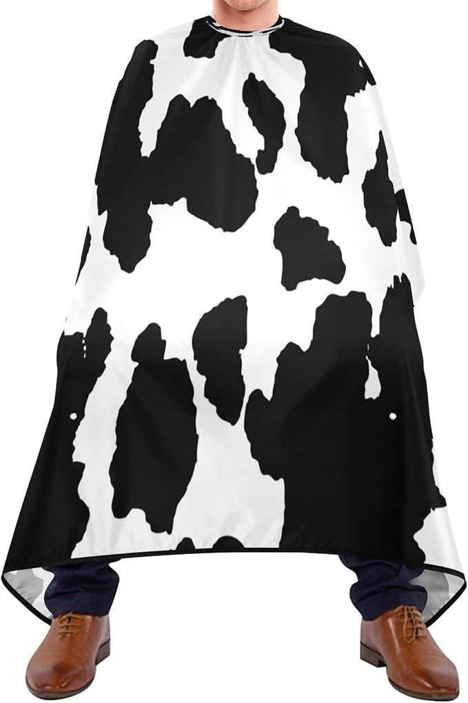 Cute Cow Print Hair Cutting Capes for Adults Salon Barber Cape with Adjustable Closure Hairdresser Cape for Men Women Haircut