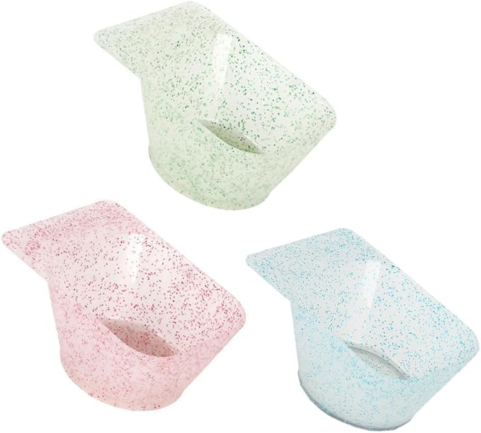 Lasenersm 3-Piece Hair Color Mixing Bowls, Plastic, Modern, Contemporary Style, Rectangle Shaped, Pink, Blue, Green, 5.71*4.25*2.56 Inch, For Home & Salon Use