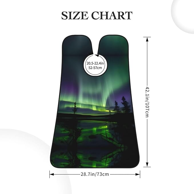Dark Northern Lights Print Beard Bib Apron For Men, Beard Hair Catcher For Men Shaving Trimming,Beard Cape Cloth