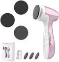 Rechargeable Electric Foot Callus Remover with 3 Glass Grinding Heads, Professional 1000RPM 3-Speed Control Electric Foot File (E7 Pink Glass Version)