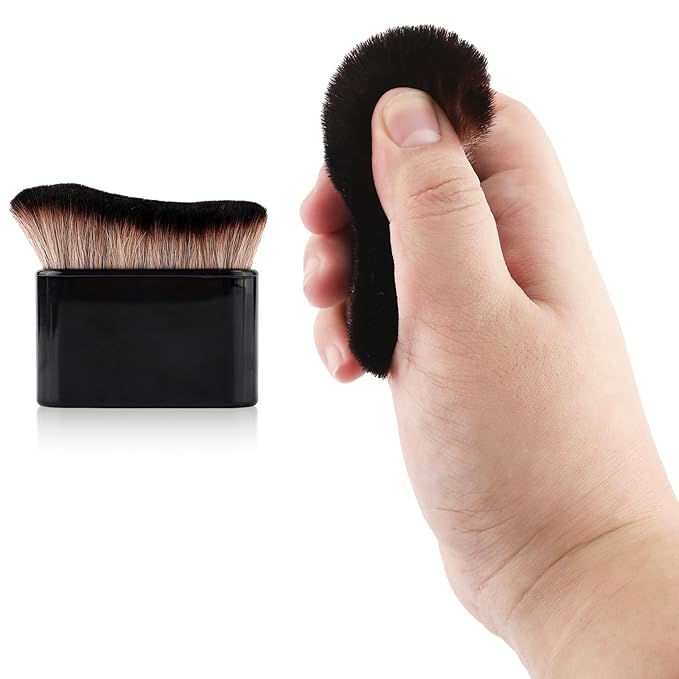 Self Tanning Brush, Self Tanner Applicator Blend Brush for Beauty Tan Bronzer, Foundation Makeup Spray Tan Blending Body Brushes for Face Leg(Black-Brown)