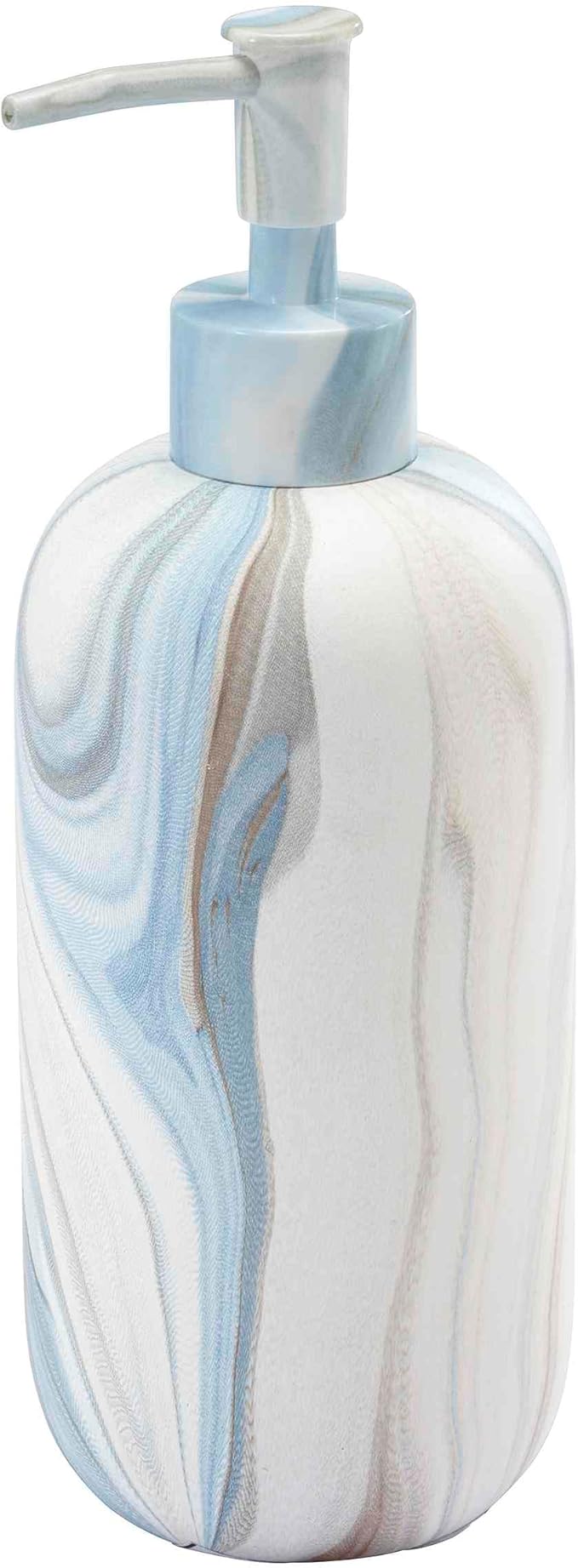 Avanti Linens - Lotion Pump/Soap Dispenser, Resin Countertop Accessories, Guest Bathroom Essentials (Waves Collection, Blue)