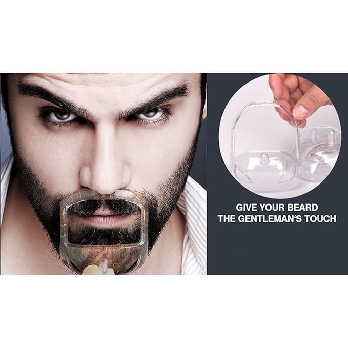 5PCS Transparent Beard Shaper Styling Tool Different Sizes Facial Hair Trimming Guide Grooming Shaper Hair Lineup Tool For Man|Beard comb