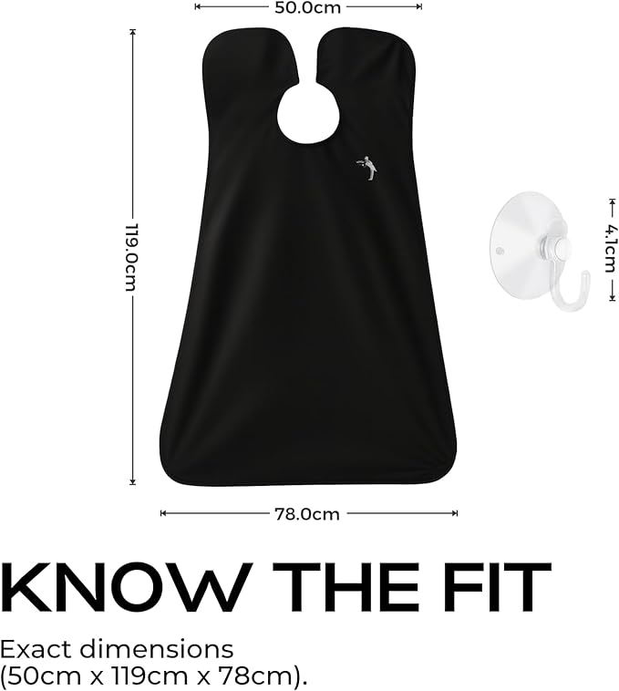 Beard Butler® 'The Original' Beard Bib Apron – Beard Hair Catcher for Men – Grooming & Shaving Apron with Strong Suction Cups – Beard Gift for Husband, Boyfriend – Includes Travel Case