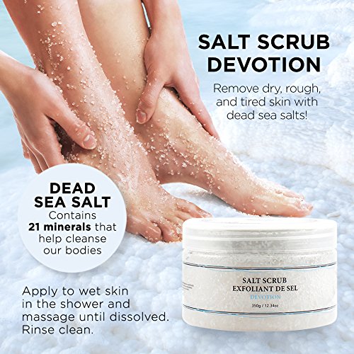 Vivo Per Lei Dead Sea Salt Scrub - Body Exfoliating Scrub with Dead Sea Minerals - Sea Salt for Hands, Feet & Body - Body Scrub to Gently Exfoliate Skin - Pack of 2