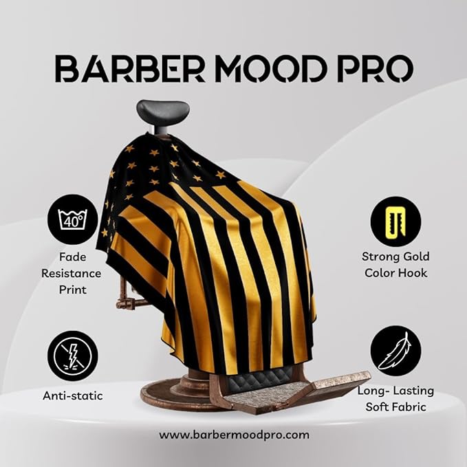 Professional Barber Cape - Antistatic Hair Cutting Cape for Hairdressers and Barbers - Snap colar/Hook Colar Options