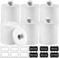 SheeChung 6 Pack White Acrylic Apothecary Jars - Shatterproof Qtip Holder Dispenser Set - Opaque Bathroom Vanity Organizer for Cotton Swabs,Balls,Pads - Modern Minimalist Decor(3*10oz,3*12oz)