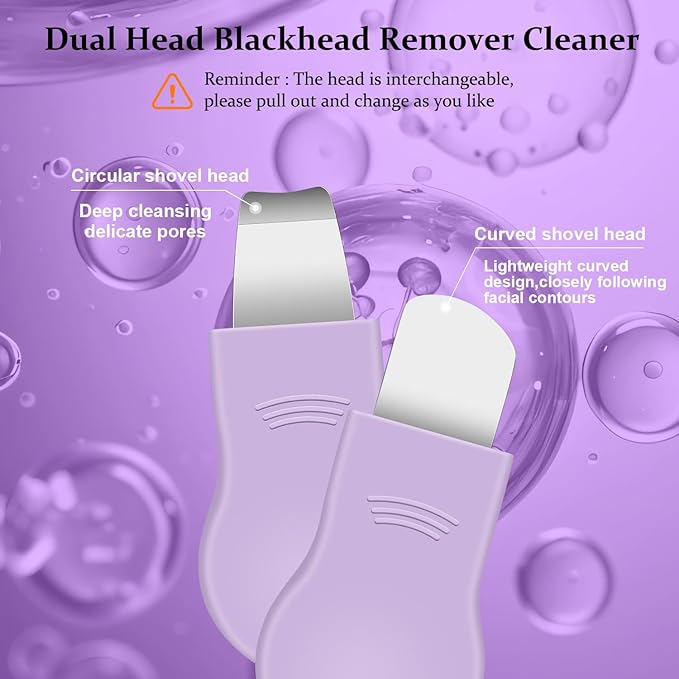 Blackhead Remover Tool,Silicone Face Scrubber, 2 in 1 Nose Pore Scraper for Deep Cleansing,Face Skin Spatula, Nose Black Head Remover, Pore Cleaner Skin Care Tool for Men Women Gifts
