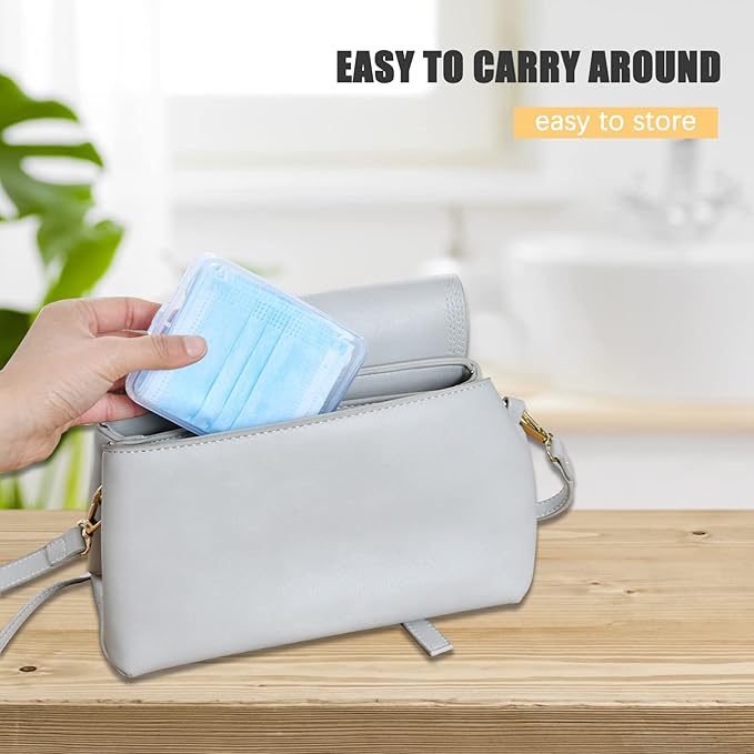 Portable Travel Cotton Pad Holder Cotton Swab Ball Holder Dispenser Cosmetic Sponge Storage Box with Transparent Lid Storage Jar Cosmetic Pad Container Dental Floss Box 3 pcs