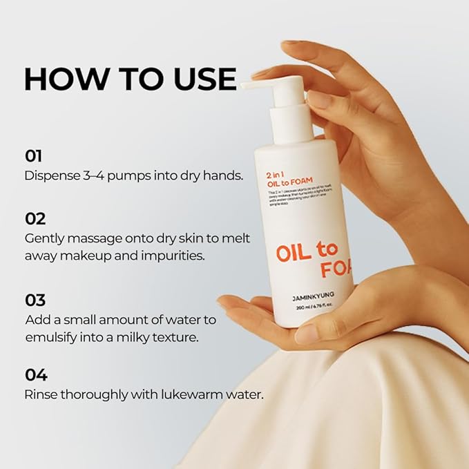 1-Step Cleansing Oil-to-Foam, Cleanser for Face, Makeup Blackhead Remover, Pore Minimizing, Korean Skin Care 6.76 fl oz
