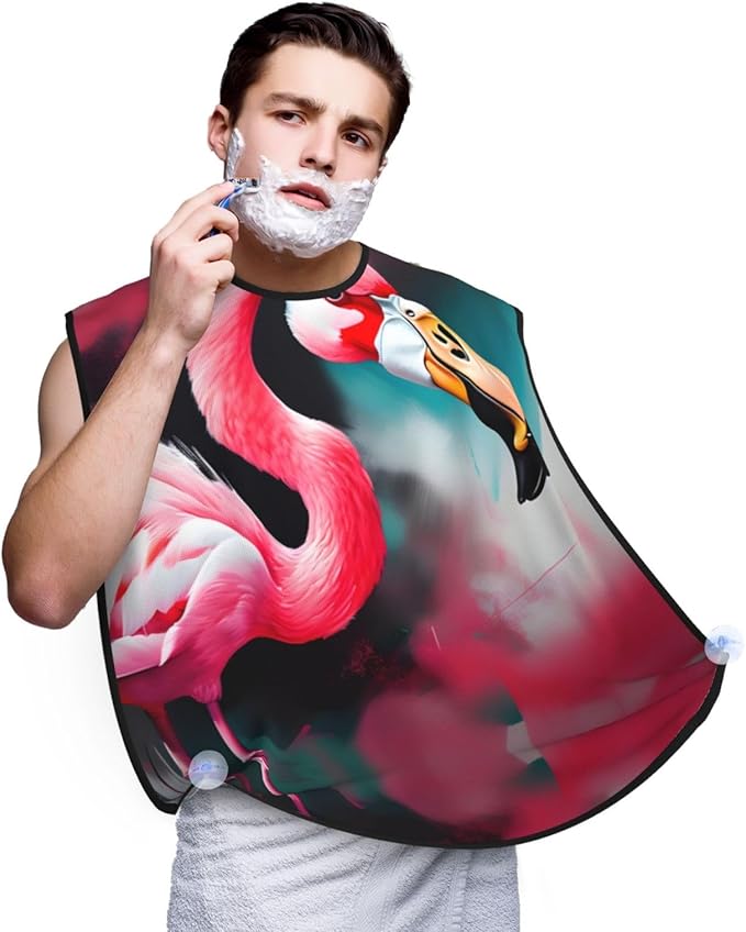 Pinks Cotton Candy Print Beard Bib Shaving Apron, Beard Hair Trimming Cape Gift For Dad