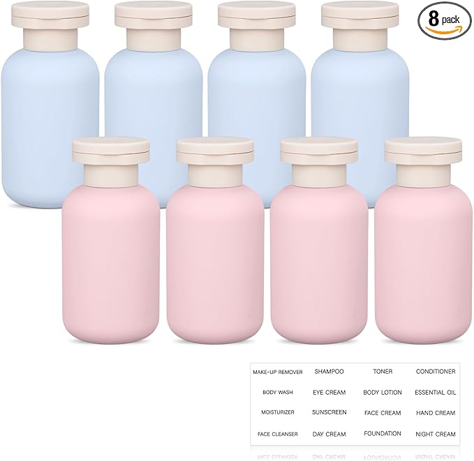 Travel Shampoo Bottle, Empty Plastic Squeeze Bottles 3.4oz with Flip Cap, Lotion Container for Toiletries