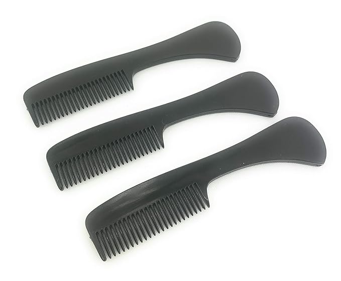 GENTS Mustache and Beard Styling Comb, pocket sized (Black, 3 Pack)