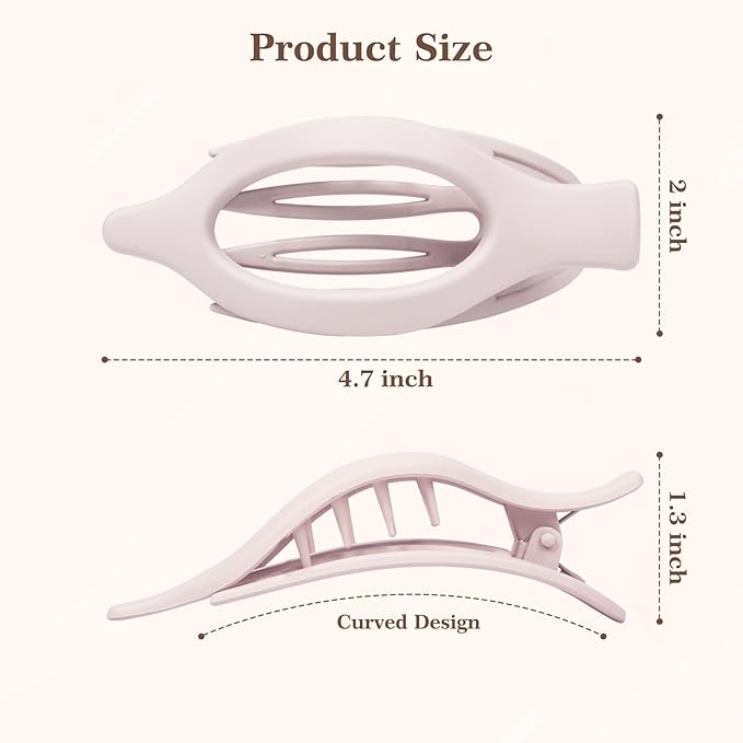 8 Pack Flat Hair Clips for Women – Large Claw Clips for Thick and Thin Hair, Strong Hold Styling Barrettes Accessories